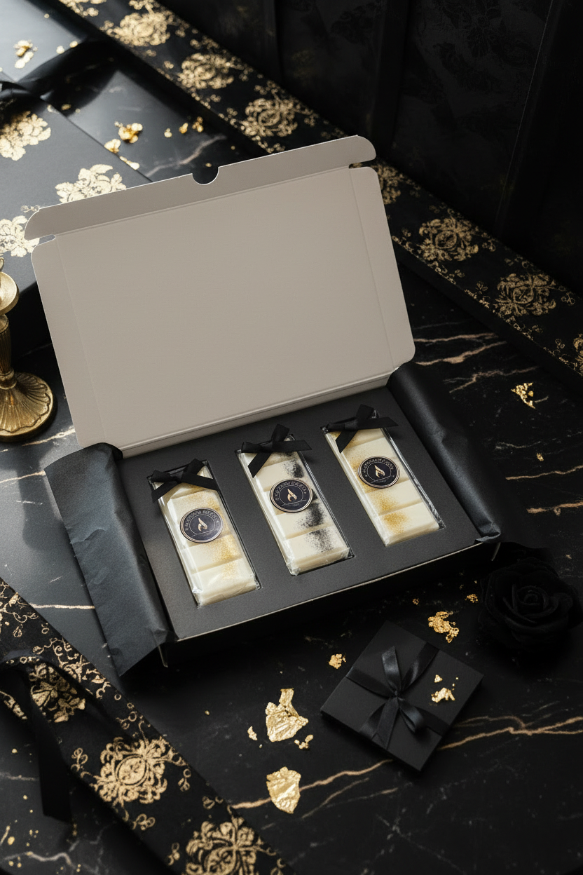 Three-Piece Wax Melt Gift Set - Black & Gold